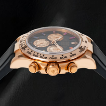 Afbeelding in Gallery-weergave laden, Rolex Cosmograph Daytona 116515LN 40 mm Zwarte Diamanten Wijzerplaat met Regenboog Uurmarkeringen Zwarte Oysterflex-band
