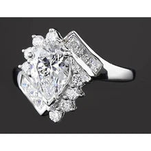 Afbeelding in Gallery-weergave laden, In Elkaar Grijpende Verlovingsring 2,50 Karaat Peer Echt Diamant Wit Goud 14K