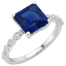 Afbeelding in Gallery-weergave laden, echte princess saffier 4karaat ring zijaanzicht