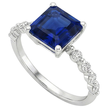 Afbeelding in Gallery-weergave laden, echte princess saffier 4karaat ring bovenaanzicht