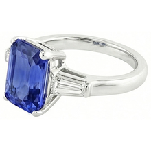 Afbeelding in Gallery-weergave laden, echte radiant saffier 3.50karaat ring close-up detail
