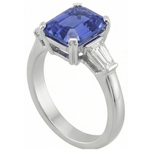 Afbeelding in Gallery-weergave laden, echte baguette diamant 3karaat ring bovenaanzicht