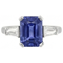 Afbeelding in Gallery-weergave laden, echte baguette diamant 3karaat ring close-up detail