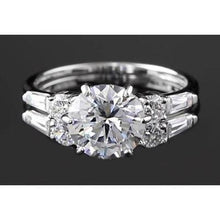 Afbeelding in Gallery-weergave laden, Jubileumring Rond & Baguette Echt Diamanten 4.50 Karaat Witgoud 14K
