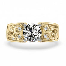 Afbeelding in Gallery-weergave laden, echte round diamant 1.50karaat ring zijaanzicht
