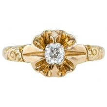 Afbeelding in Gallery-weergave laden, echte round diamant 0.50karaat ring close-up detail