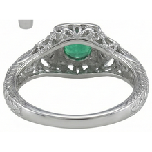Afbeelding in Gallery-weergave laden, Jugendstil sieraden nieuwe ronde geslepen groene smaragd Natuurlijke echte diamanten ( niet in een laboratorium gekweekt ) ring