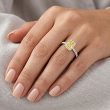 Afbeelding in Gallery-weergave laden, Kanariegele Diamant Pavé Sieraad Ring 2 karaat in 14K Witgoud
