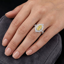 Afbeelding in Gallery-weergave laden, Kanariegele Diamant Statement Ring – Bicolor 14K Goud 1,75 karaat