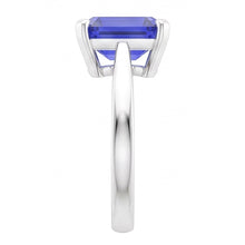 Afbeelding in Gallery-weergave laden, Kathedraal Instelling Ceylon Sapphire Solitaire Smaragdvormige Ring