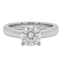 Afbeelding in Gallery-weergave laden, Solitaire Ring met Kathedraalzetting, 3 Ct. Natuurlijke uit de aarde gewonnen Diamant, Massief Witgoud