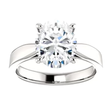Afbeelding in Gallery-weergave laden, Kathedraal Instelling Solitaire Echt Diamanten Ring Ovaal 3.50 Karaat