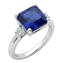 Afbeelding in Gallery-weergave laden, echte asscher diamant 2.75karaat ring vooraanzicht