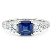 Afbeelding in Gallery-weergave laden, Korenbloem Saffier Edelsteen Ring – 14K Witgoud 5 karaat