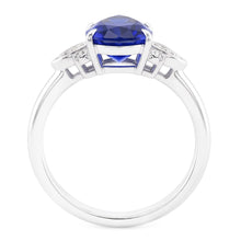 Afbeelding in Gallery-weergave laden, Korenbloem Saffier Gekleurde Steen Ring 2 karaat – 14K Witgoud