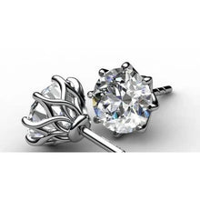 Afbeelding in Gallery-weergave laden, GIA-gecertificeerd Criss Cross Solitaire Oorbellen Rond Briljant Natuurlijk Echt (Niet Labgekweekt) Diamanten Studs 3.60 Ct