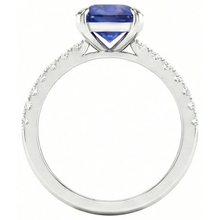 Afbeelding in Gallery-weergave laden, echte round saffier 2.90karaat ring close-up detail