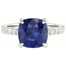 Afbeelding in Gallery-weergave laden, echte round saffier 2.90karaat ring profielweergave