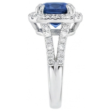Afbeelding in Gallery-weergave laden, echte round saffier 3karaat ring profielweergave