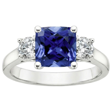 Afbeelding in Gallery-weergave laden, echte round saffier 3.25karaat ring close-up detail
