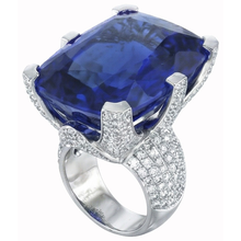 Afbeelding in Gallery-weergave laden, Kussen Geslepen Ceylonese Kleur Blauwe Saffier En Ronde IGI GECERTIFICEERDE Diamanten 8.51 Karaat Ring