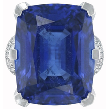 Afbeelding in Gallery-weergave laden, Kussen Geslepen Ceylonese Kleur Blauwe Saffier En Ronde IGI GECERTIFICEERDE Diamanten 8.51 Karaat Ring