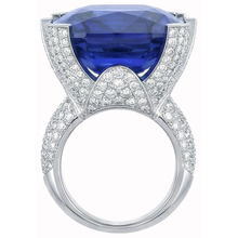 Afbeelding in Gallery-weergave laden, Kussen Geslepen Ceylonese Kleur Blauwe Saffier En Ronde IGI GECERTIFICEERDE Diamanten 8.51 Karaat Ring