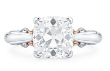 Afbeelding in Gallery-weergave laden, Kussen Echt Diamond Old Miner Ring Solitaire 1,50 Karaat Filigraan Tweekleurig