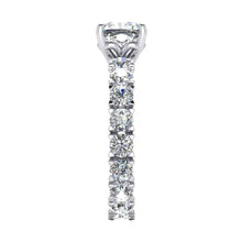 Afbeelding in Gallery-weergave laden, Kussen Geslepen Echt Diamanten Ring 3 Karaat met Ronde Diamanten