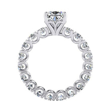 Afbeelding in Gallery-weergave laden, Kussen Geslepen Echt Diamanten Ring 3 Karaat met Ronde Diamanten