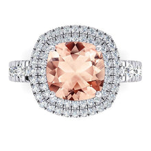 Afbeelding in Gallery-weergave laden, Kussen Morganite Diamant Ring