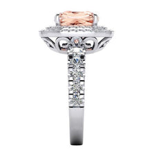 Afbeelding in Gallery-weergave laden, Kussen Morganite Diamant Ring