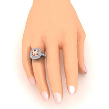 Afbeelding in Gallery-weergave laden, Kussen Morganite Diamant Ring