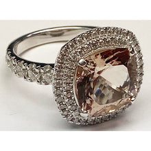 Afbeelding in Gallery-weergave laden, Kussen Morganite Diamant Ring