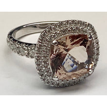 Afbeelding in Gallery-weergave laden, Kussen Morganite Diamant Ring