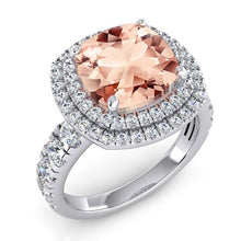 Afbeelding in Gallery-weergave laden, Kussen Morganite Diamant Ring