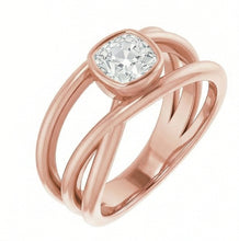 Afbeelding in Gallery-weergave laden, Kussen Oude Mijnwerker Natuurlijke uit de aarde gewonnen Diamanten Solitaire Ring Kastzetting Goud 2.50 Karaat