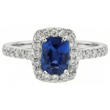 Afbeelding in Gallery-weergave laden, echte round saffier 3.90karaat ring zijaanzicht