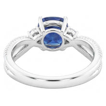 Afbeelding in Gallery-weergave laden, echte round saffier 2karaat ring profielweergave