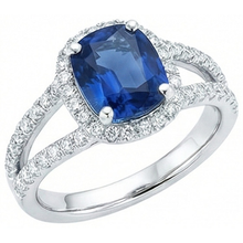 Afbeelding in Gallery-weergave laden, echte round saffier 4.75karaat ring close-up detail