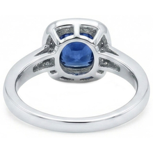 Afbeelding in Gallery-weergave laden, Kussen Sri Lanka blauwe saffier Natuurlijke echte diamanten ( niet in een laboratorium gekweekt ) ring massief goud 1.70 Ct