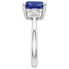 Afbeelding in Gallery-weergave laden, echte cushion saffier 2.75karaat ring op wit