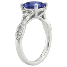 Afbeelding in Gallery-weergave laden, echte round saffier 3.25karaat ring profielweergave