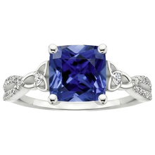 Afbeelding in Gallery-weergave laden, echte round saffier 3.25karaat ring close-up detail