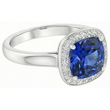 Afbeelding in Gallery-weergave laden, echte round saffier 3karaat ring profielweergave