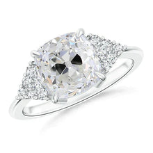 Afbeelding in Gallery-weergave laden, Kussen Echt Diamant Adelaarsklauwen Ring Oud Europees Witgoud Prong Setting