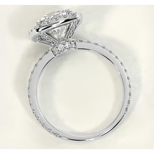 Afbeelding in Gallery-weergave laden, Kussen Echt Diamanten Verlovingsring Halo Wit Goud 14K Sieraden