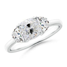 Afbeelding in Gallery-weergave laden, Kussen Oud Geslepen Echt Diamanten Ring 4,50 Karaat met Markiezin & Halve Manen