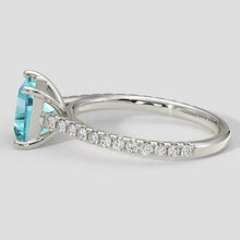 Afbeelding in Gallery-weergave laden, Kussen Paraiba Ring met Diamant Pave