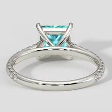 Afbeelding in Gallery-weergave laden, Kussen Paraiba Ring met Diamant Pave